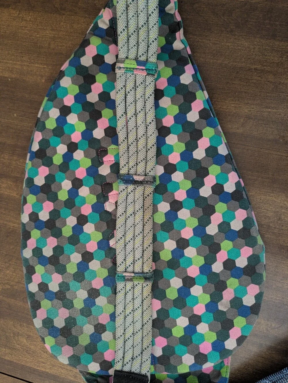 Kavu Geometric Octagon Pattern Canvas Rope Bag